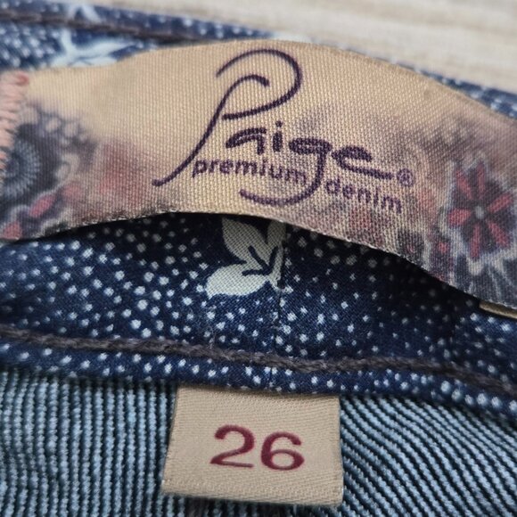 Paige Benedict + Canyon Straight Leg Low Rise Jeans Women's Raw Denim Western 26 - Picture 6 of 10